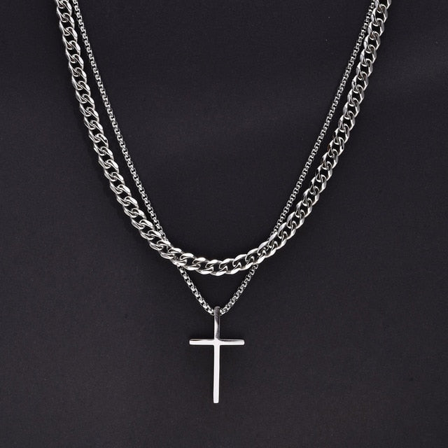 Vnox Mens Cross Necklaces - Premium  from Milly N Molly - Just $15! Shop now at Milly N Molly  