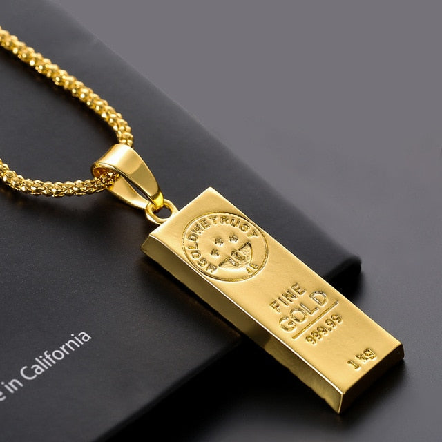 Fooderwerk Gold Color Bar Pendant Necklace - Premium  from Milly N Molly  - Just $19! Shop now at Milly N Molly  