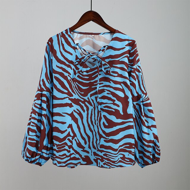 Zebra V-neck Women Blouse - Premium  from Milly N Molly - Just $35! Shop now at Milly N Molly  