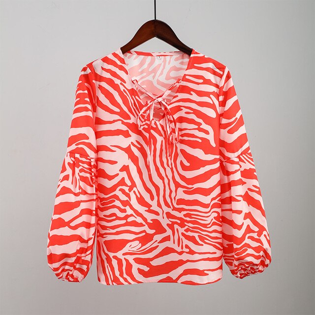 Zebra V-neck Women Blouse - Premium  from Milly N Molly - Just $35! Shop now at Milly N Molly  