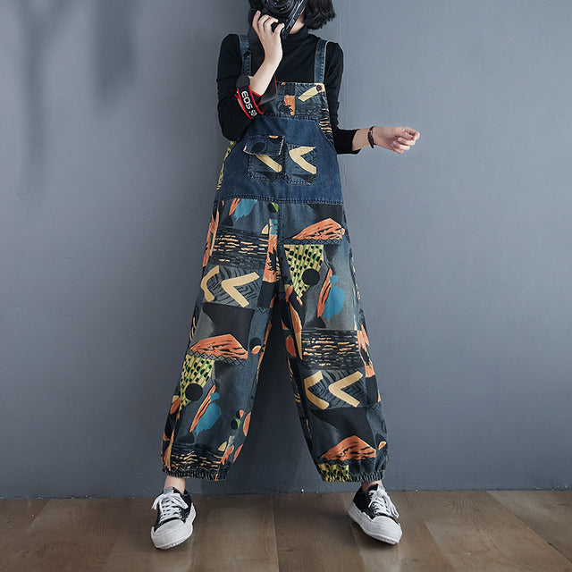 Abstract Print Denim Rompers - Premium  from Milly N Molly - Just $68! Shop now at Milly N Molly  