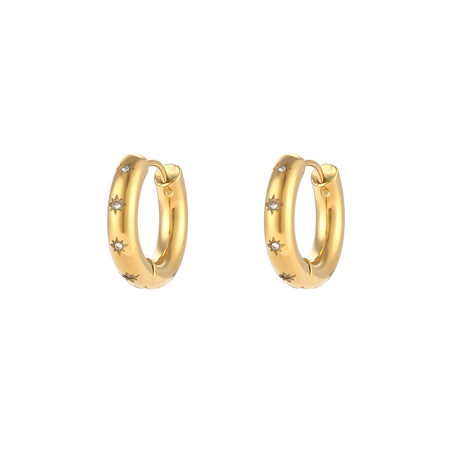 Star Thick Hoop Earrings - Premium  from Milly N Molly - Just $25! Shop now at Milly N Molly  
