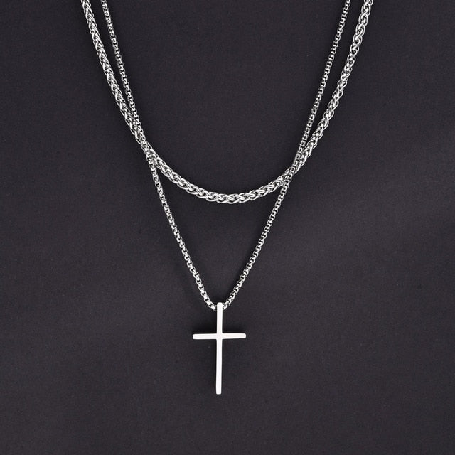 Vnox Mens Cross Necklaces - Premium  from Milly N Molly - Just $15! Shop now at Milly N Molly  