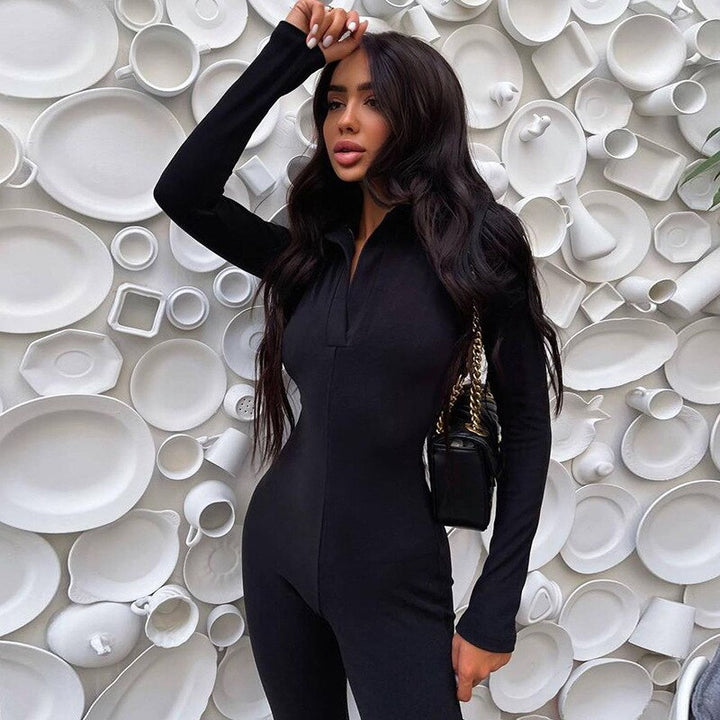Long Sleeve V-Neck Skinny Jumpsuit - Premium  from Milly N Molly - Just $36! Shop now at Milly N Molly  