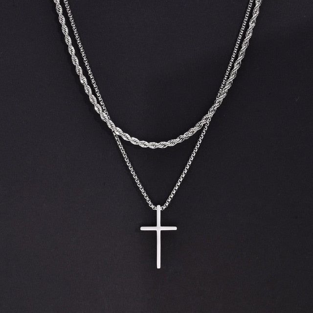 Vnox Mens Cross Necklaces - Premium  from Milly N Molly - Just $15! Shop now at Milly N Molly  