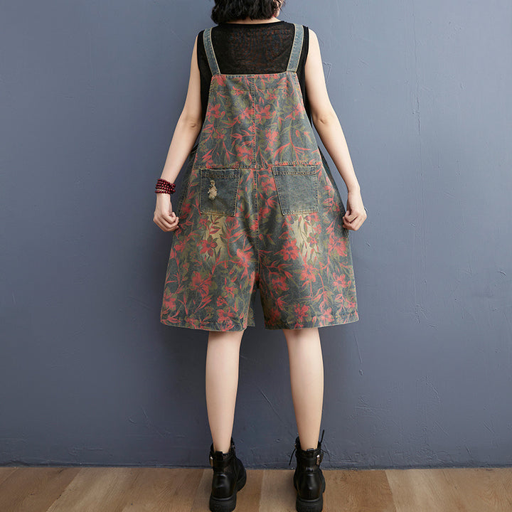 Floral Printed Denim Playsuits - Premium  from Milly N Molly  - Just $72! Shop now at Milly N Molly  