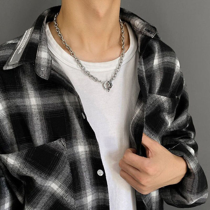Lightning Hexagon Steel Necklace - Premium  from Milly N Molly - Just $19! Shop now at Milly N Molly  