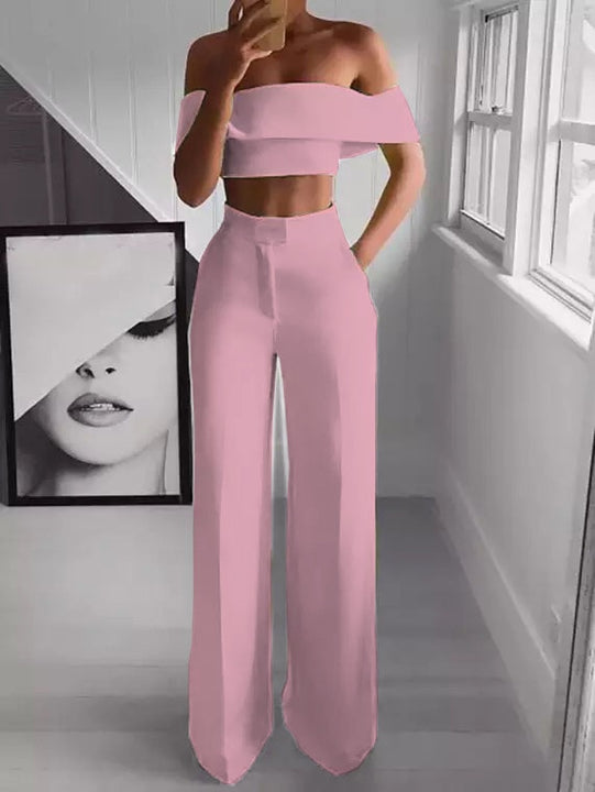 Cropped Top + Long Trousers Set - Premium  from Milly N Molly  - Just $56! Shop now at Milly N Molly  