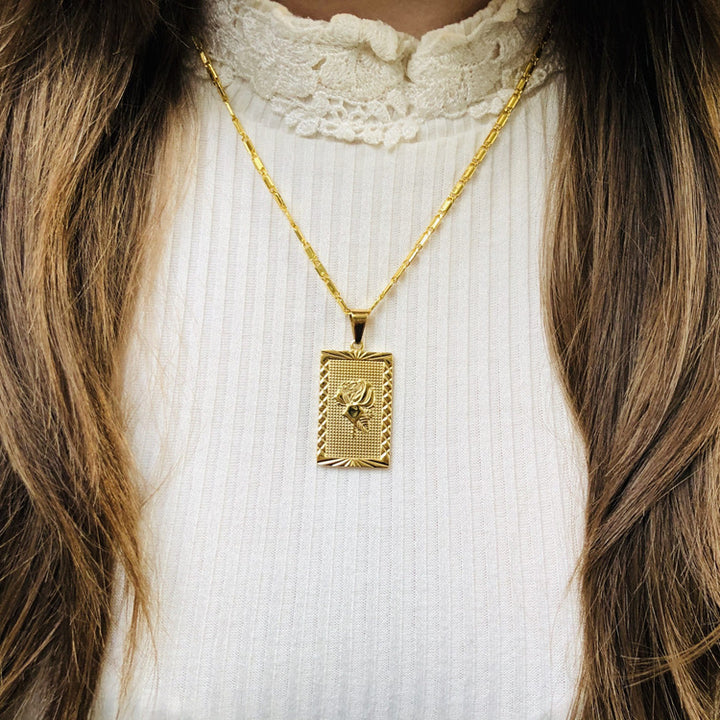 Gold Geo Floral Necklace - Premium  from Milly N Molly  - Just $26! Shop now at Milly N Molly  