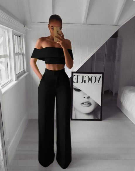 Cropped Top + Long Trousers Set - Premium  from Milly N Molly  - Just $56! Shop now at Milly N Molly  