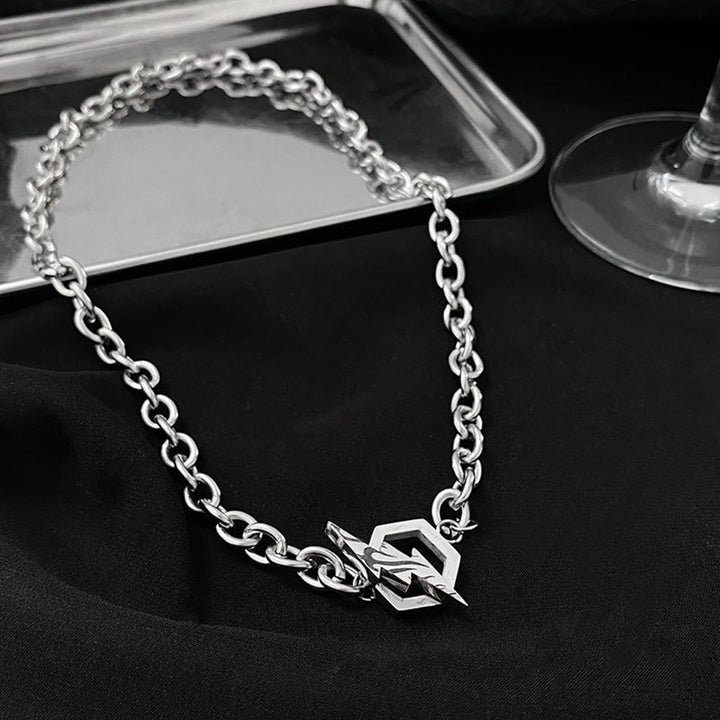 Lightning Hexagon Steel Necklace - Premium  from Milly N Molly - Just $19! Shop now at Milly N Molly  