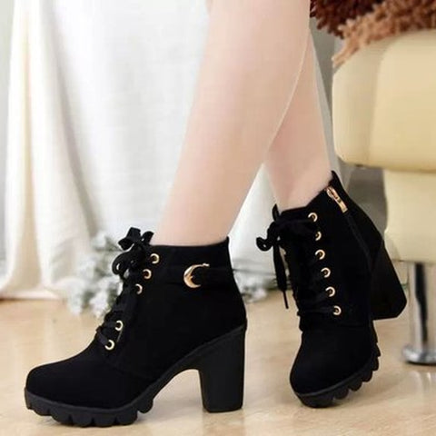Autumn Winter Thick Heeled Woman Boots - Premium  from Milly N Molly - Just $55! Shop now at Milly N Molly  