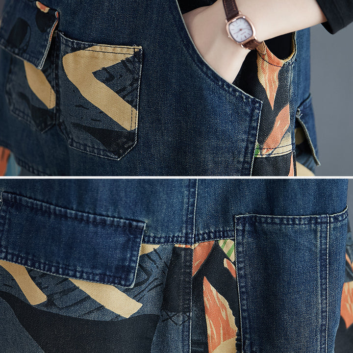 Abstract Print Denim Rompers - Premium  from Milly N Molly - Just $68! Shop now at Milly N Molly  