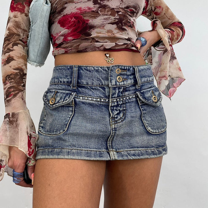 Vintage Diamond Denim Mini Skirt - Premium  from Milly N Molly - Just $46! Shop now at Milly N Molly  