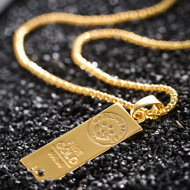 Fooderwerk Gold Color Bar Pendant Necklace - Premium  from Milly N Molly  - Just $19! Shop now at Milly N Molly  