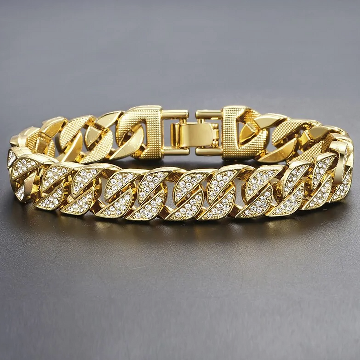 Miami Curb Cuban Chain Bracelet For Men Gold - Premium  from My Store - Just $11.10! Shop now at Milly N Molly  