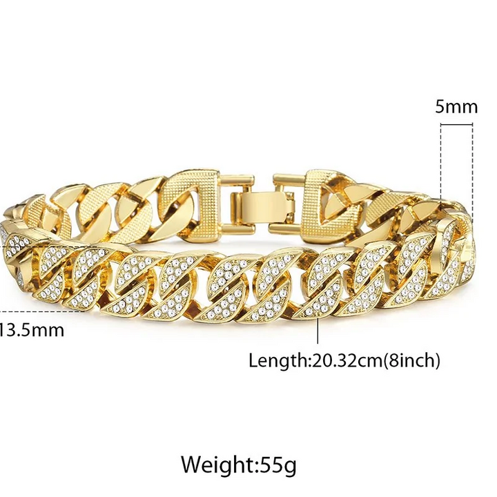 Miami Curb Cuban Chain Bracelet For Men Gold - Premium  from My Store - Just $11.10! Shop now at Milly N Molly  