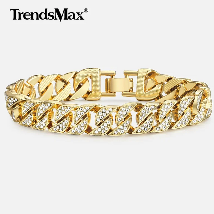 Miami Curb Cuban Chain Bracelet For Men Gold - Premium  from My Store - Just $11.10! Shop now at Milly N Molly  