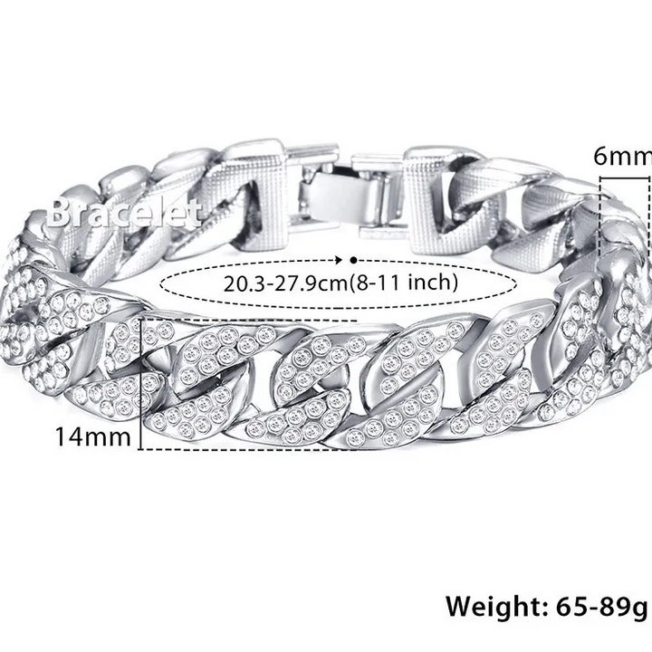 Miami Curb Cuban Chain Bracelet For Men Gold - Premium  from My Store - Just $11.10! Shop now at Milly N Molly  