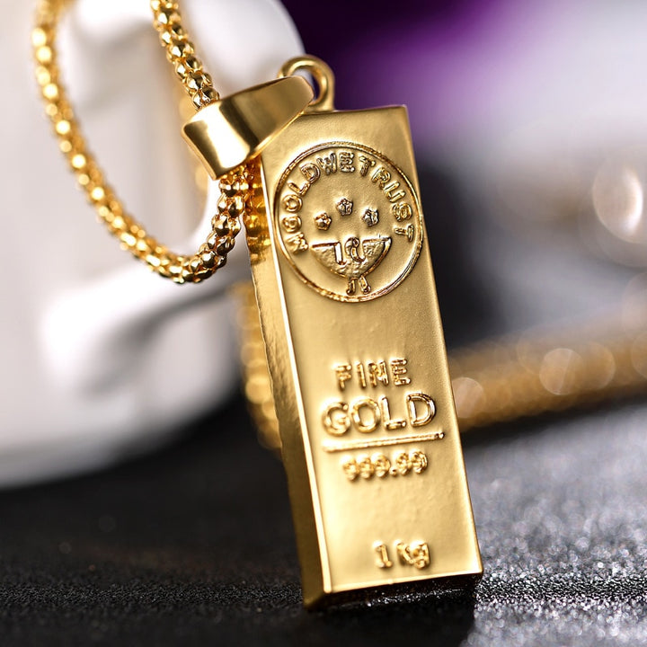 Fooderwerk Gold Color Bar Pendant Necklace - Premium  from Milly N Molly  - Just $19! Shop now at Milly N Molly  