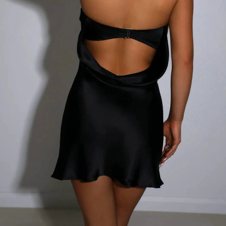 Strapless Satin Mini Dress - Premium  from Milly N Molly - Just $35! Shop now at Milly N Molly  