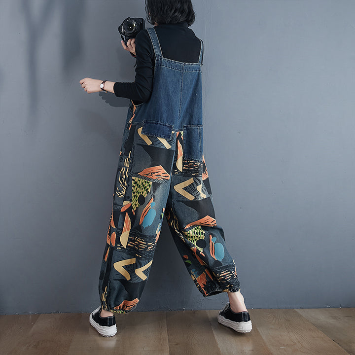 Abstract Print Denim Rompers - Premium  from Milly N Molly - Just $68! Shop now at Milly N Molly  