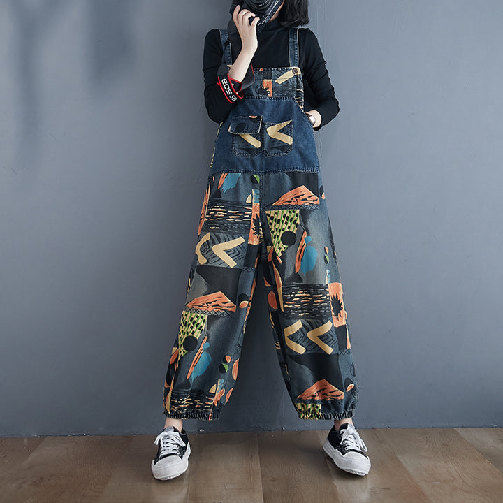 Abstract Print Denim Rompers - Premium  from Milly N Molly - Just $68! Shop now at Milly N Molly  