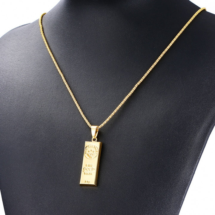 Fooderwerk Gold Color Bar Pendant Necklace - Premium  from Milly N Molly  - Just $19! Shop now at Milly N Molly  