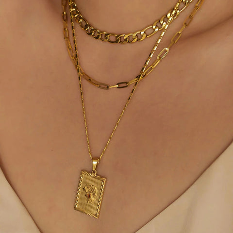 Gold Geo Floral Necklace - Premium  from Milly N Molly  - Just $26! Shop now at Milly N Molly  