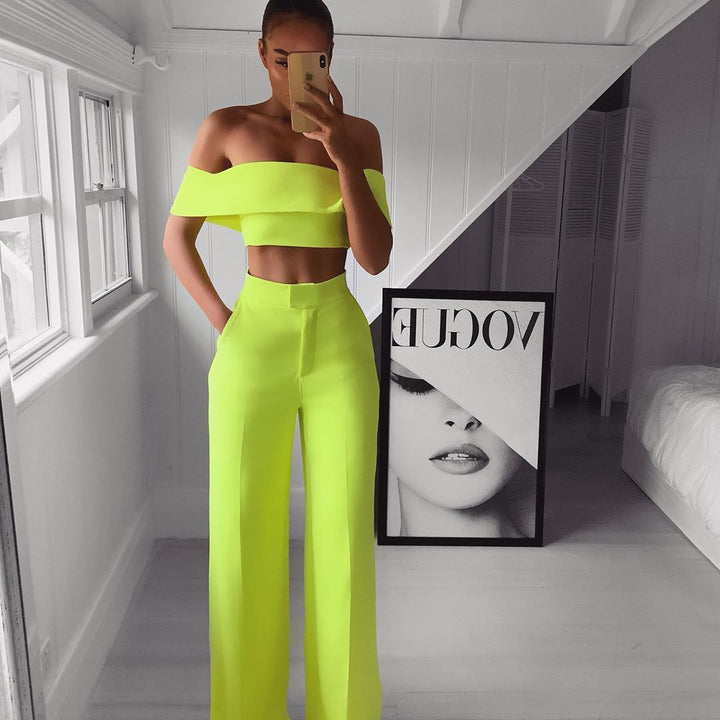 Cropped Top + Long Trousers Set - Premium  from Milly N Molly  - Just $56! Shop now at Milly N Molly  