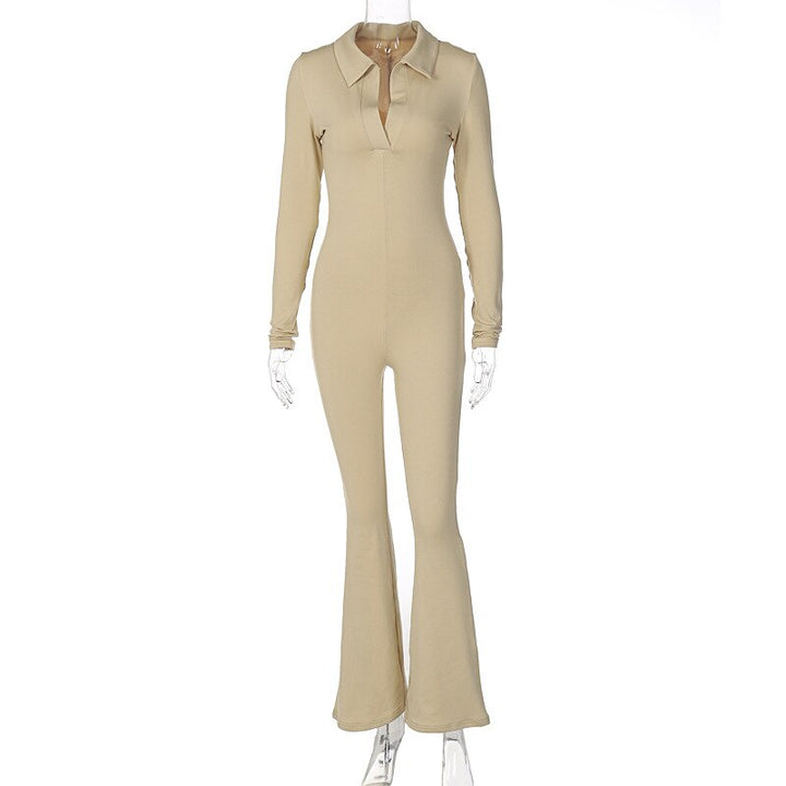 Long Sleeve V-Neck Skinny Jumpsuit - Premium  from Milly N Molly - Just $36! Shop now at Milly N Molly  