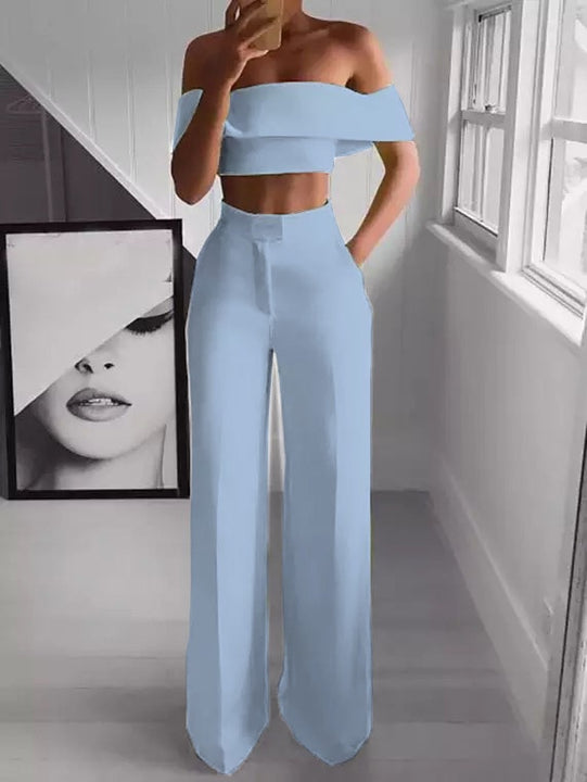 Cropped Top + Long Trousers Set - Premium  from Milly N Molly  - Just $56! Shop now at Milly N Molly  